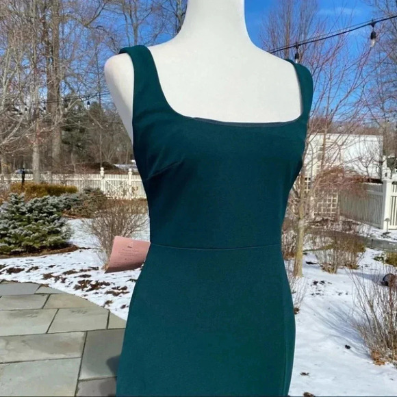 NWT BHLDN Adena Square Neck Maxi Dress Long Wedding Formal in Emerald Green 4 - Picture 13 of 16